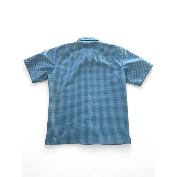 Eddie Bauer Sport Men's Button Down Polo Short Sleeve Blue Plaid Size Medium - Picture 7 of 11